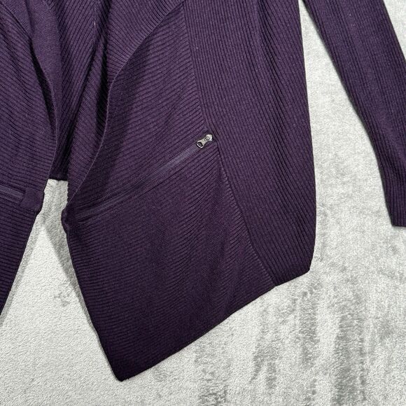 Lululemon Sweater Womens Medium Purple Resolution Wrap‎ Ribbed Casual Athleisure - Picture 5 of 8